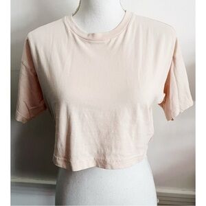 TNA • Baby Pink Cropped Short Sleeve Tee Shirt